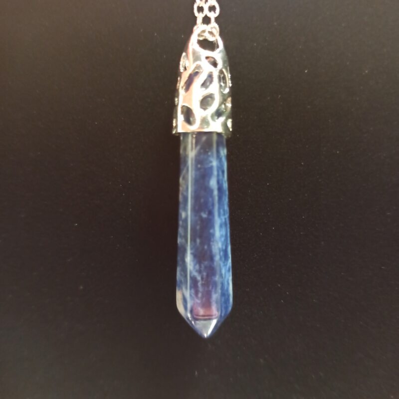 Sodalite Filigree Cap Pendant with Chain (5046)