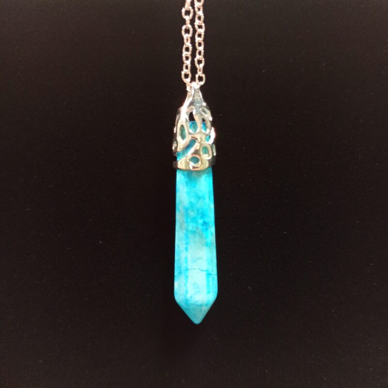 Turquoise Filigree Cap Pendant with Chain (5048)