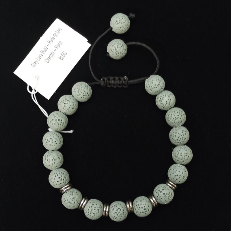 Lava Bead Bracelet – Grey (5050)