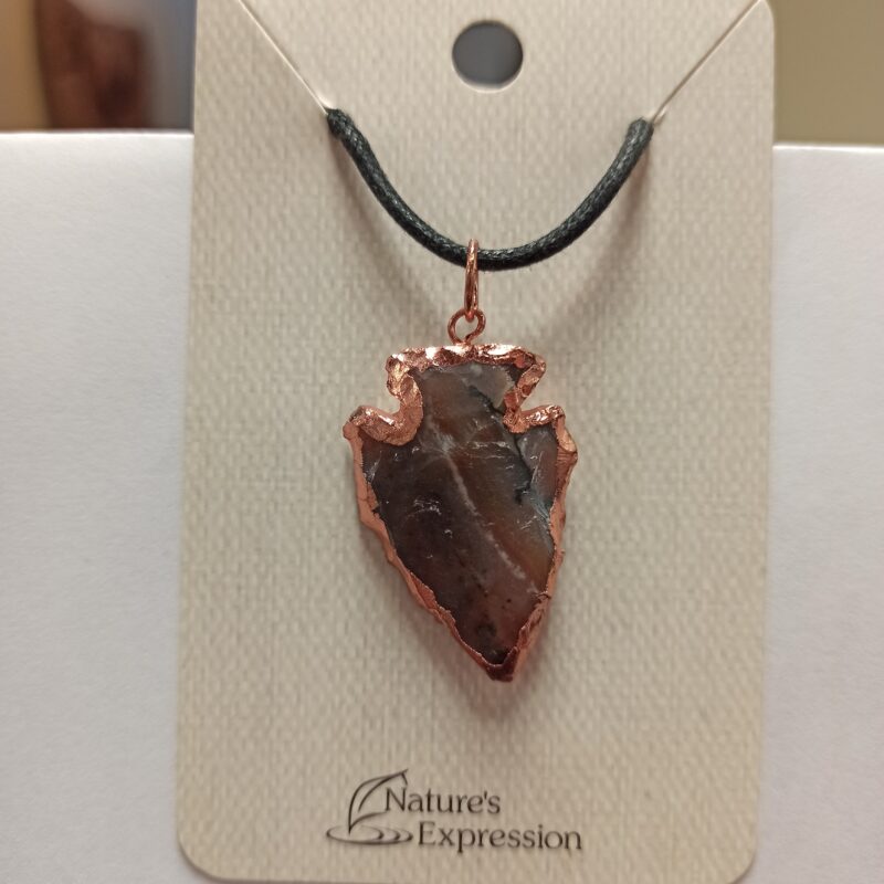 Jasper Arrowhead Pendant with Copper Foil Edge (5021)