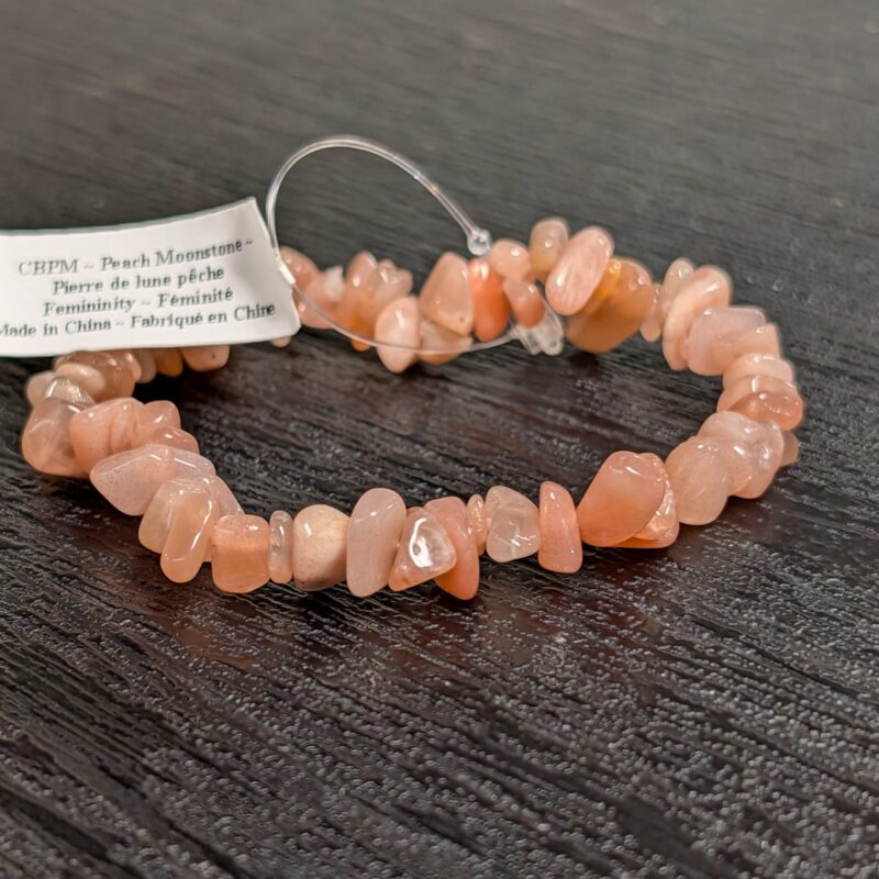 Chip Bracelet (5083) - Peach Moonstone