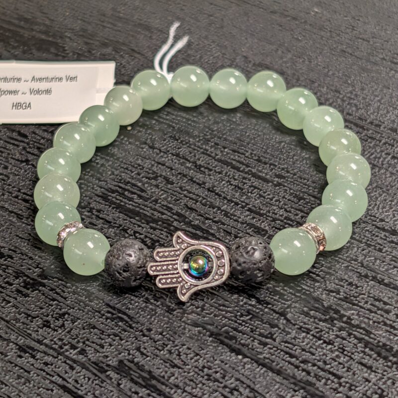 Hamsa Gemstone Bracelet (5085) - Green Aventurine