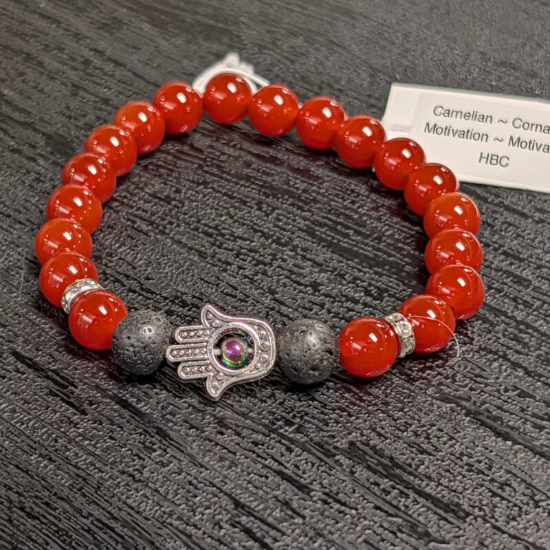 Hamsa Gemstone Bracelet (5085) - Carnelian