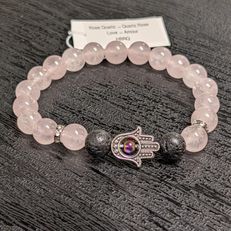 Hamsa Gemstone Bracelet (5085) - Rose Quartz