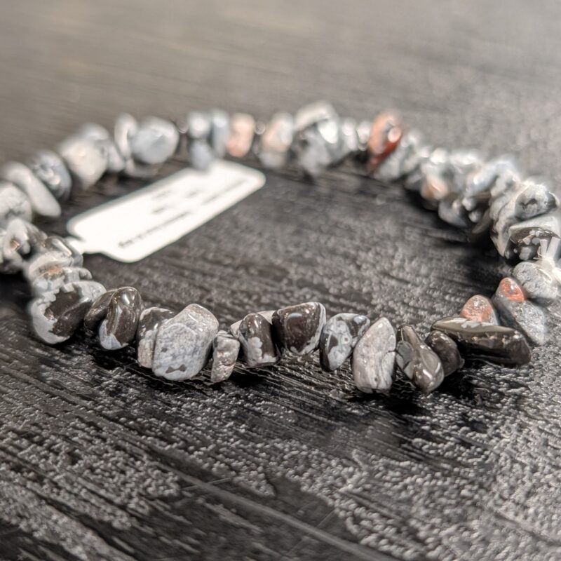Chip Bracelet (5083) - Snowflake Obsidian